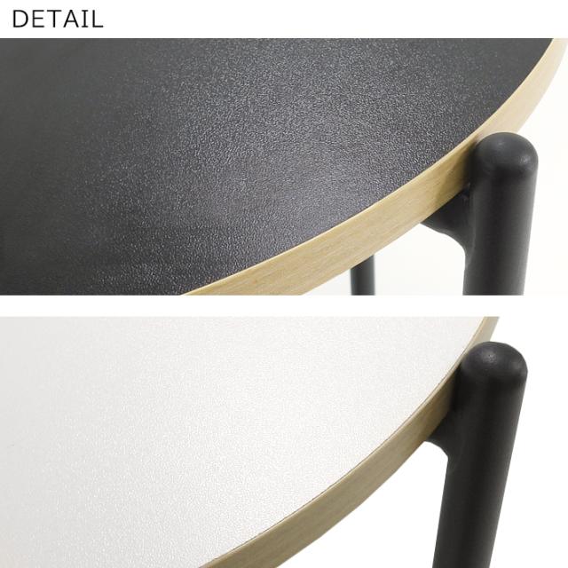Hoola. リバーシブル 丸テーブル 直径40cm 高さ43cm ブラック ホワイト MDF 木材 鉄フレーム 黒 丸形 サイドテーブル ソファサイド ベッドサイド おしゃれ オシャレ かわいい シンプル モノトーン 家具 玄関 リビング 寝室 韓国インテリア_6