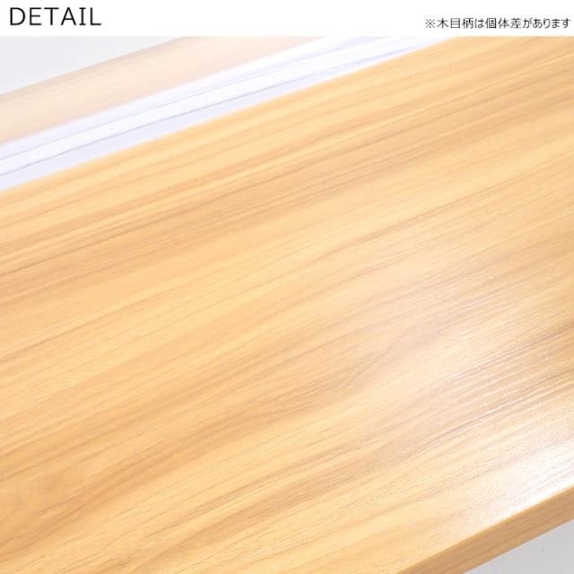 収納棚付き アクリル ローテーブル 幅110cm 奥行55cm 高さ34.5cm 2段 センターテーブル コの字型 透明 クリア オーク調 木製棚 韓国インテリア Hoola._3