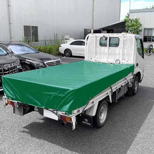 トラック 荷台シート 2.3m × 3.6m グリーン 新品 ゴムバンド付き 1.5tクラス 中型トラック シート 荷台 カバー 平張り 防水  雨よけ｜au PAY マーケット