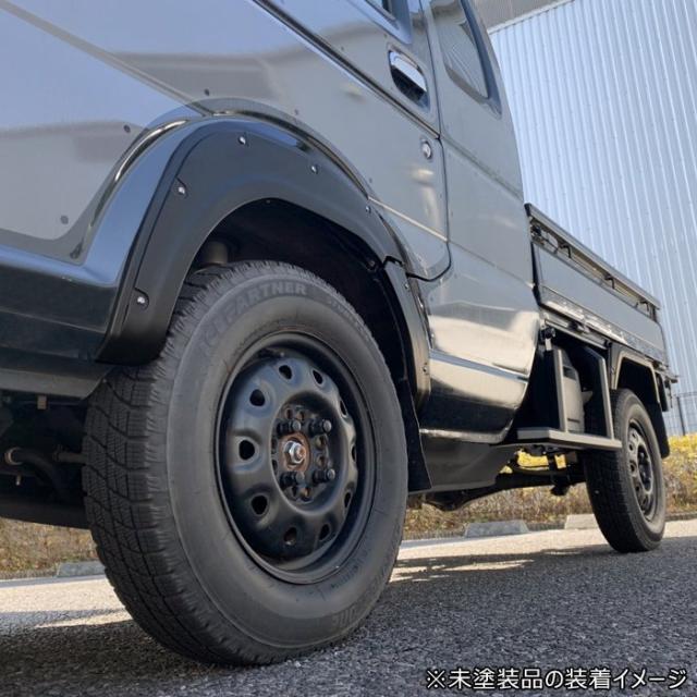 スズキ キャリイ DA16T オーバーフェンダー 6P ラプター 塗装品 チッピング 新品 ABS 貼り付け 1台分 ダミーボルト スーパーキャリイ 軽トラ 軽トラック 外装 カスタムパーツ キャリー キャリィ_4