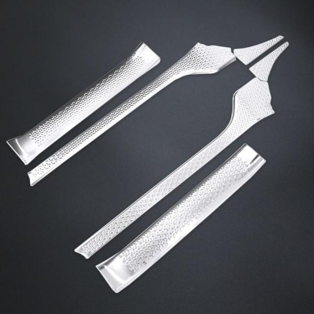 高品質 トヨタ ノア 90系 サイド スカッフ プレート 6p ヘアラインシルバー ver.2 新品 サイド ステップ カバー ガーニッシュ パネル_3