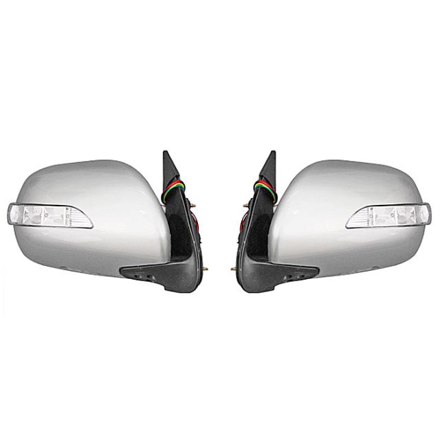 200系 ハイエース LEDウィンカー ドアミラー 左右セット 1E7 シルバー 塗装品 Ver,1 電動格納ミラー ウェルカムランプ付き トヨタ ウインカー