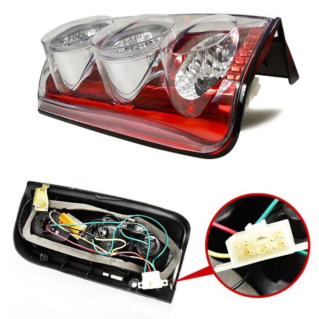 100系 ハイエース バン ワゴン ユーロタイプ LEDテールランプ 左右セット 【レッド】 ライト 外装 カスタムパーツ トヨタ_2