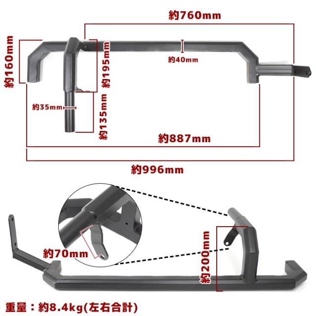 ハイゼットジャンボS500PS510前期後期スクエア サイドガード車検対応値下げ ハイゼットジャンボ S500P S510P 前期 後期 スクエア サイド