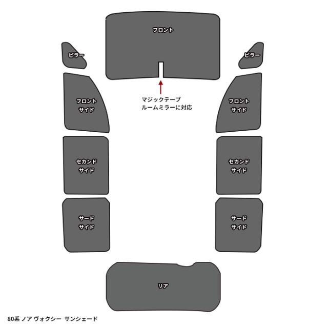トヨタ ノア ヴォクシー 80系 サンシェード 全窓セット 高品質 80系 ノア ヴォクシー エコ サンシェード 全窓 1台分 10