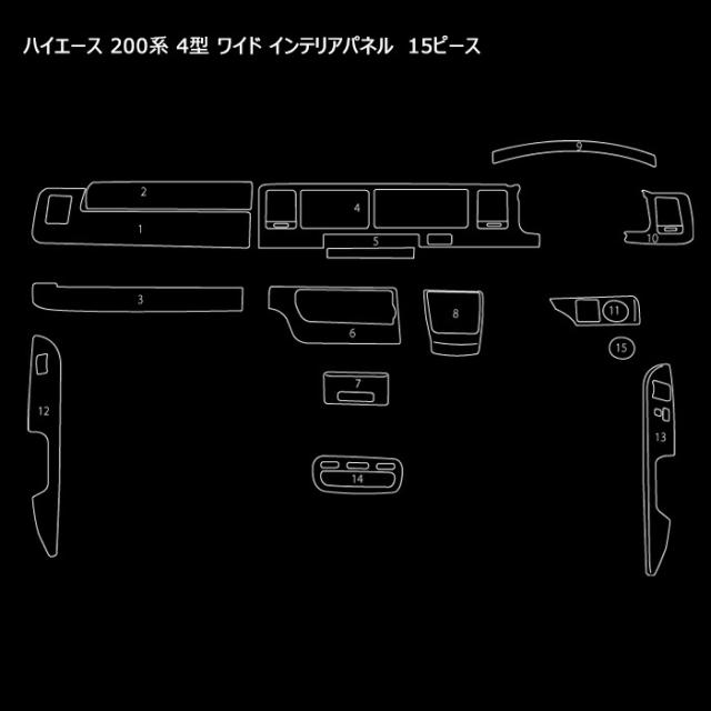 200系 ハイエース 4型 5型 6型 ワイド シルクウッド 3D インテリア