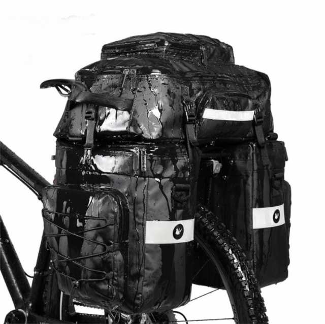 自転車リアバッグ 3in1 75L 自転車サイドバッグ 大容量 完全防水 自転車バックバッグ 登山 旅行 キャンプ ハイキング 専用レインカバー