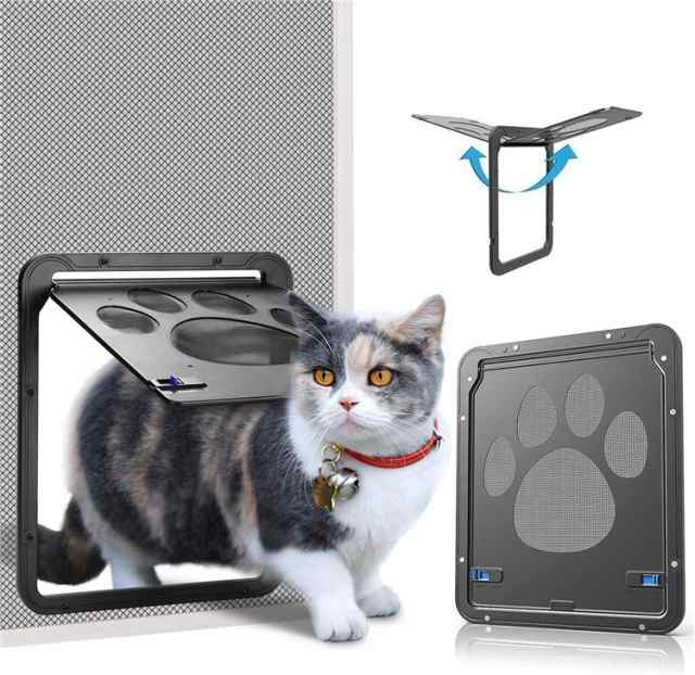逸品】 Namsan ペットドア 網戸 犬用網戸戸猫ドア 網戸磁気ありくぐり戸引き戸 犬用扉 開閉自由 ロック機能付き 取付簡単 20.5 x 26 