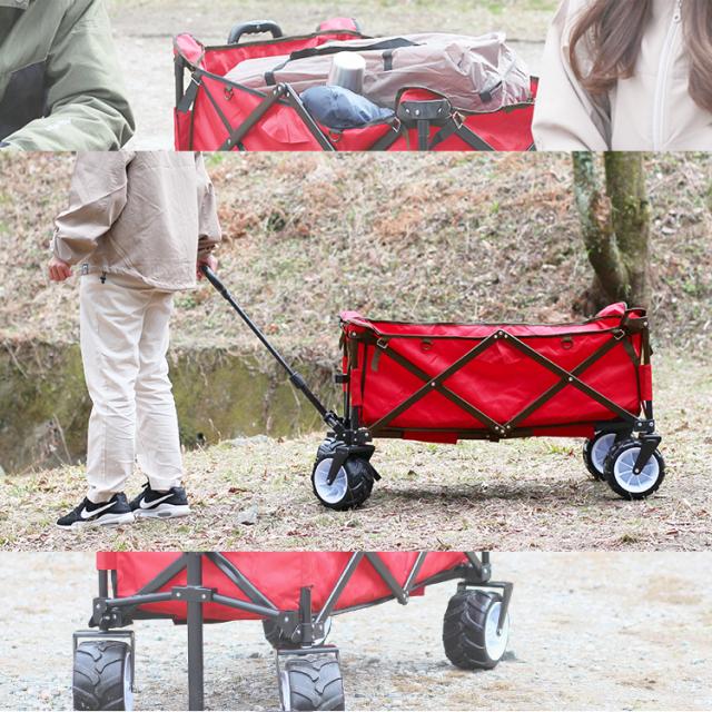 CROTEC WAGON 折りたたみキャリーカート　レッド CROTEC WAGON 折りたたみキャリーカート レッド 外出・移動用品
