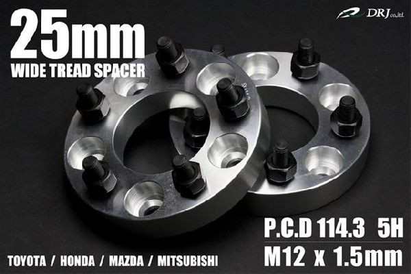 ワイドトレッドスペーサー ミツビシ アウトランダー CW5用 114.3　5H　M12*1.5　「T25mm　2枚」の通販は