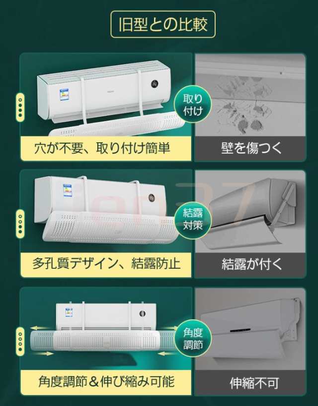 エアコン 風よけ 風除け 風向き 風向調整 長さ調整可 クーラー 直撃風 対策 換気 空気循環 風よけ板 カバー エアコンルーバー エアコン用の通販はau  PAY マーケット - lien37 | au PAY マーケット－通販サイト