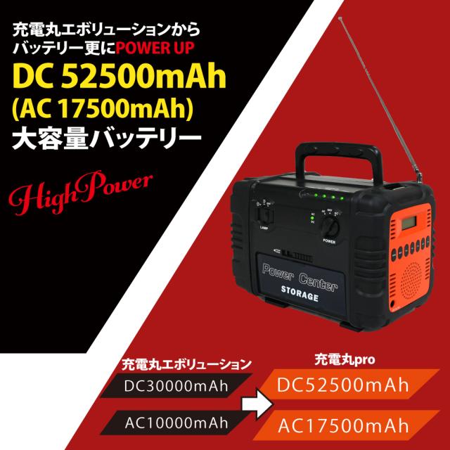 まわしてチャージ充電丸Pro」ラジオ バッテリー 防災 自家発電 充電器