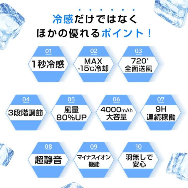 【2026最新】 首掛け扇風機 扇風機 ネッククーラー 携帯扇風機 羽なし USB充電式 首掛けファン 熱中症対策 ミニ扇風機 軽量 静音 夏 おすすめ_2