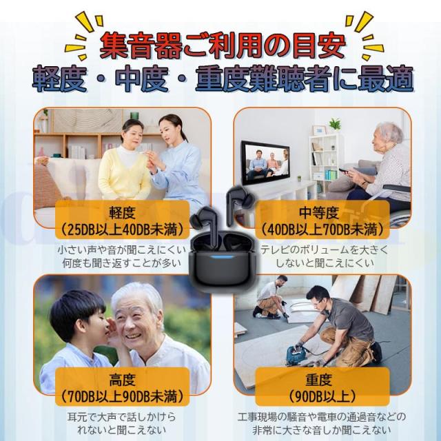 集音器 イヤホン型 ワイヤレス 口コミ 使いやすい 小型 デジタル両耳 片耳 ハウリングなし抑制 軽量 USB充電式 Bluetooth機能搭載 操作簡単 高齢者 おすすめ_6