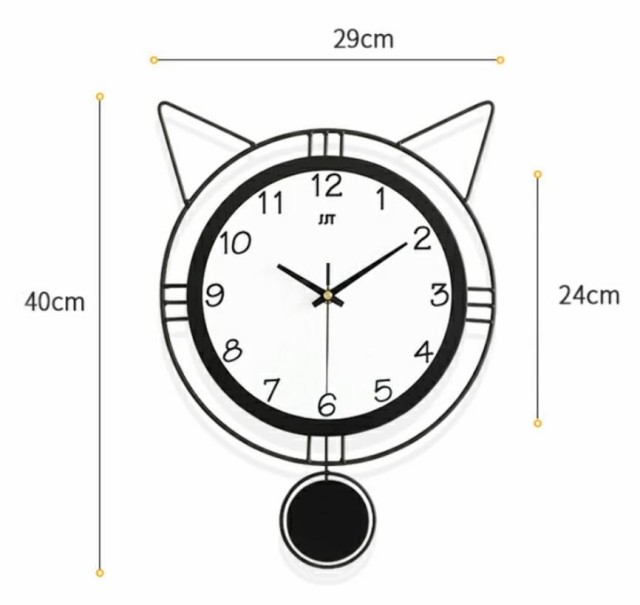 掛け時計 壁掛け時計 ウォールクロック 振り子時計 猫模様 金属製 インテリア時計 おしゃれ 北欧 掛時計 壁掛け 静音 かわいいの通販はau PAY  マーケット - ペコズショップ | au PAY マーケット－通販サイト