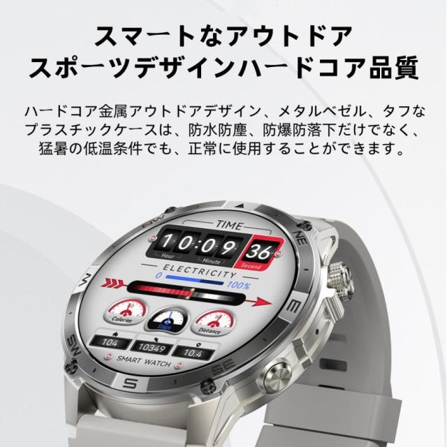 スマートウォッチ 日本製センサー GPS 通話機能 血圧 血中酸素 心拍数 健康測定メンズ レディース 大画面 高精度 検測 防水 敬老の日_10