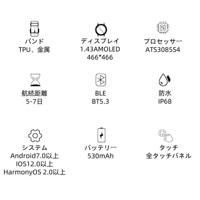 スマートウォッチ 日本製センサー GPS 通話機能 血圧 血中酸素 心拍数 健康測定メンズ レディース 大画面 高精度 検測 防水 敬老の日_19