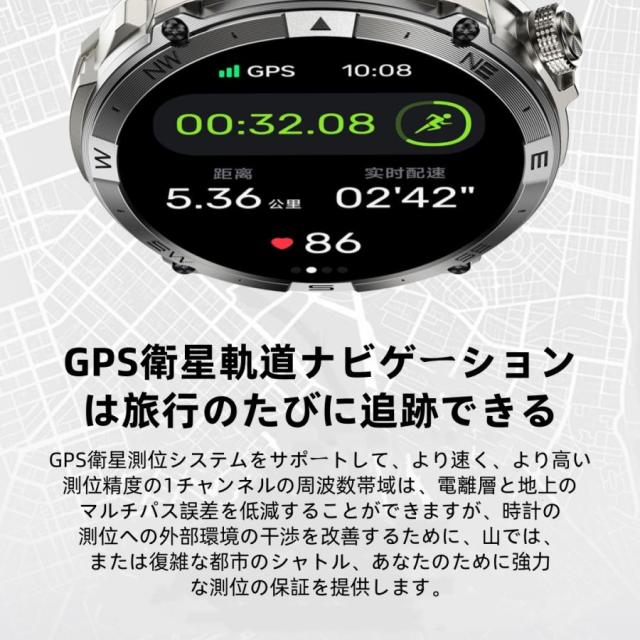 スマートウォッチ 日本製センサー GPS 通話機能 血圧 血中酸素 心拍数 健康測定メンズ レディース 大画面 高精度 検測 防水 敬老の日_4