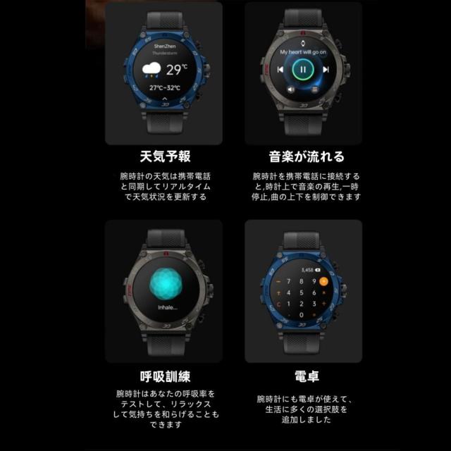 【TWS BLEヘッドセット】スマートウォッチ 日本製センサー 通話機能 血圧 血中酸素 心拍数 健康測定メンズ レディース 大画面 高精度 検測 防水 敬老の日_17