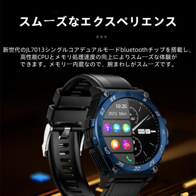 【TWS BLEヘッドセット】スマートウォッチ 日本製センサー 通話機能 血圧 血中酸素 心拍数 健康測定メンズ レディース 大画面 高精度 検測 防水 敬老の日_4
