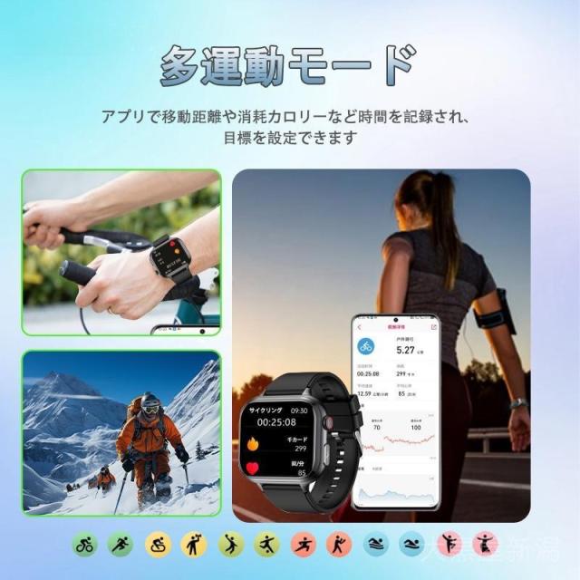 スマートウォッチ 日本製検出器 診療気泡管水準器心電図ECG+PPG 血糖値 血圧 血中O 24第四次元温度位置づける 心臓の鼓動数 お休み保護すること 呼吸作用率 歩数計 Line着信告げ知らせる iphone/Android
