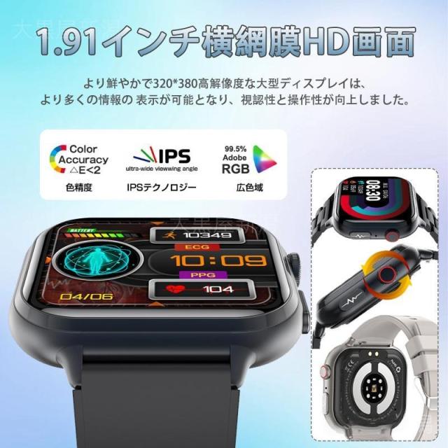 スマートウォッチ 日本製検出器 診療気泡管水準器心電図ECG+PPG 血糖値 血圧 血中O 24第四次元温度位置づける 心臓の鼓動数 お休み保護すること 呼吸作用率 歩数計 Line着信告げ知らせる iphone/Android