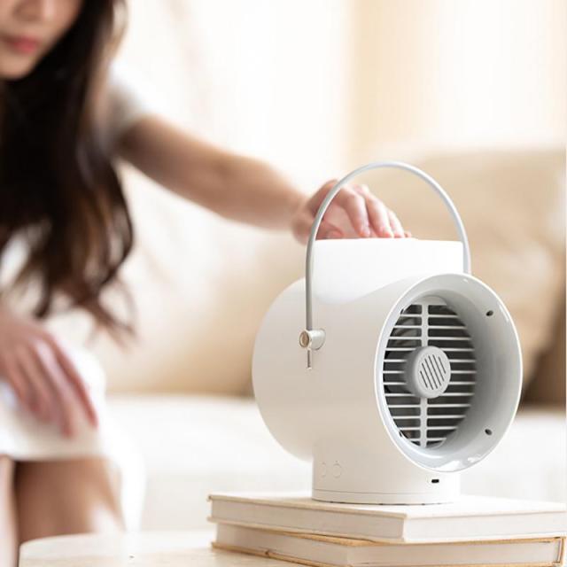 冷風扇 自動首振り 小型 冷却 冷風機 扇風機 携帯 加湿 USB充電式 静音 噴霧式 三段階風量 ナイトライト 4000mAh コードレス 卓上扇風機_8