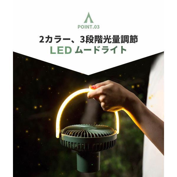 携帯扇風機 リビング 扇風機 3in1多機能 小型 おしゃれ dcモーター キャンプ 10000ｍAh 風量調節 父の日 ギフト アウトドア_5