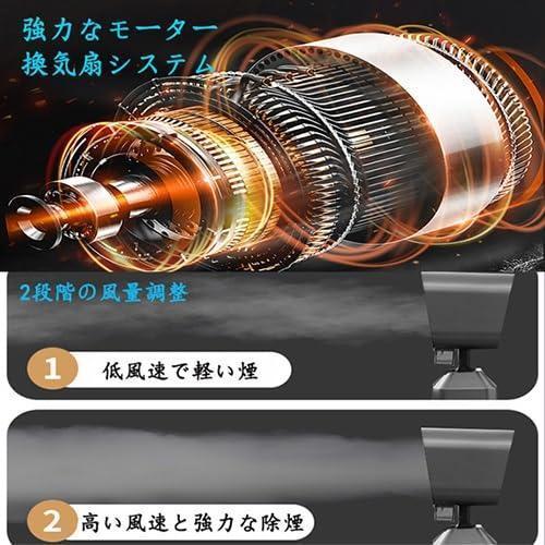 卓上領域ボンネット 卓上吸煙機 卓上換気ファン 2段歯車かい繕う風力 民族大移動能力のある 低耳障りな音 3600rpmの超吸いつける力 二重層油煙瀘過器 焼肉 身寄り用 換気ファン