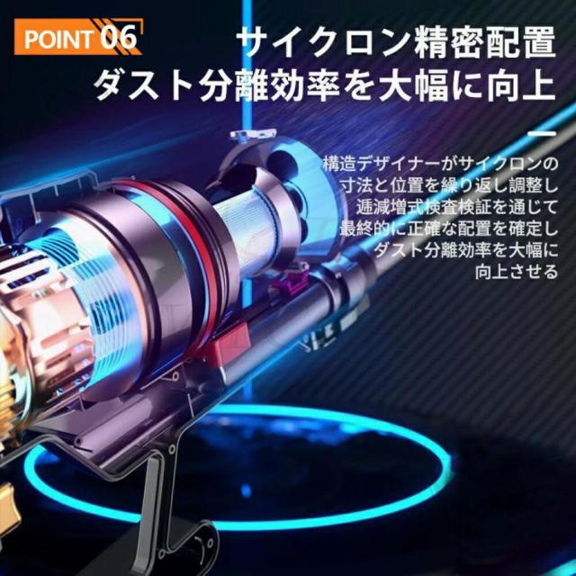 掃除機 コード式 強力吸引 スティッククリーナー サイクロン式 