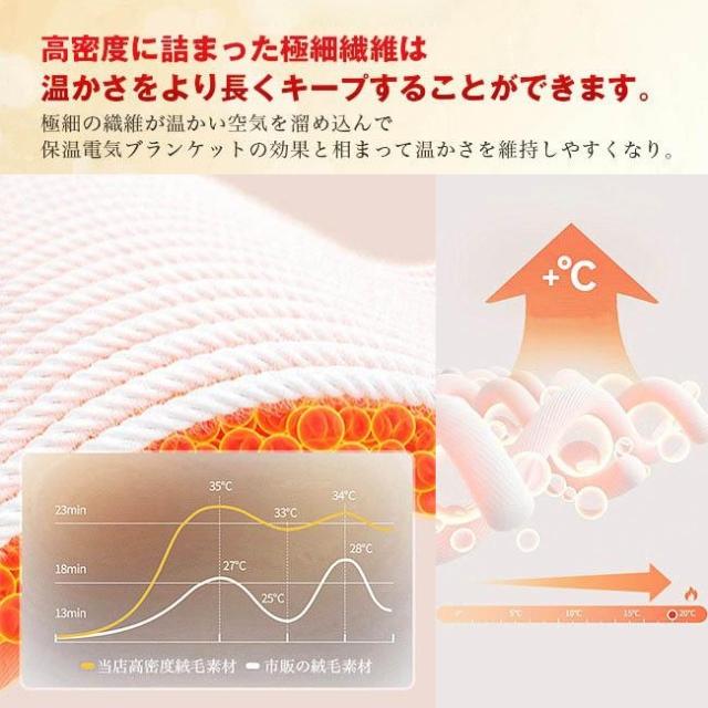 車用 電熱毛布 洗える シガーソケット ホットマット 掛け毛布 もこふわ 柔らかい 防寒対策 床暖房 温熱シート 発熱 省エネ 車中泊 旅行 キャンプ 暖かい 防水_5