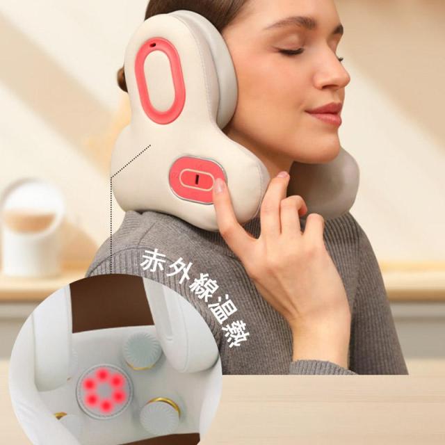 U型首枕 ネックマッサージャー 首 マッサージ機 温熱 ワイヤレス 軽量 USB充電 Bluetooth接続 多層構造 音楽 首掛け 持ち運び_7