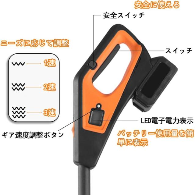 除雪機 電動除雪機 家庭用 充電式 ブラシレスモーター 23000rpm 大容量バッテリー 41cm除雪幅 10m投雪距離 LED電力表示_2
