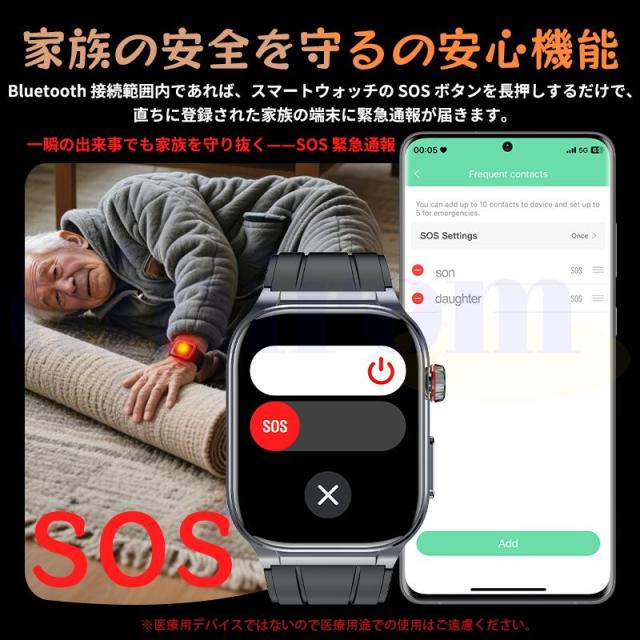 スマートウォッチ 健康-測定 ECG心電図 血液成分 マイクロ検診 bluetooth5.3通話 体温心拍数 血中酸素 音楽制御 血圧 気分検測 睡眠監視 歩数計_10