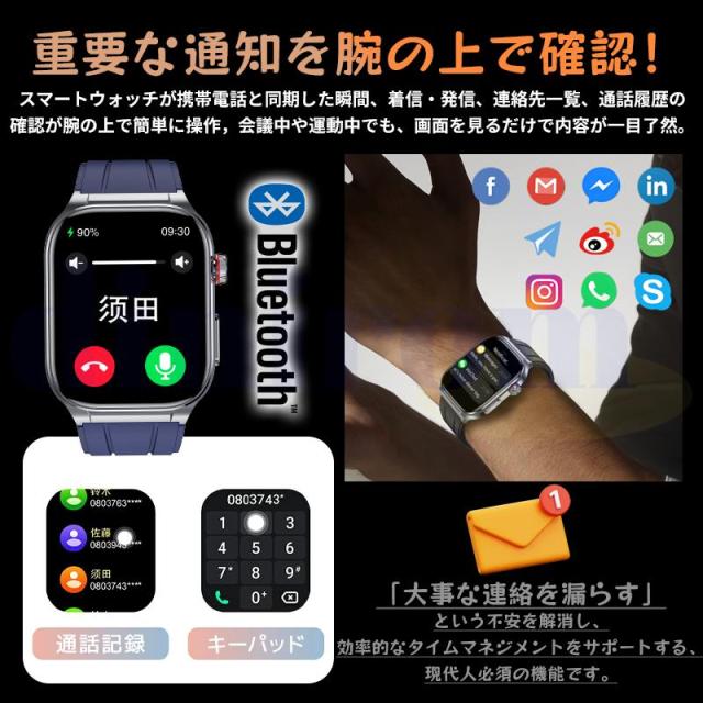 スマートウォッチ 健康-測定 ECG心電図 血液成分 マイクロ検診 bluetooth5.3通話 体温心拍数 血中酸素 音楽制御 血圧 気分検測 睡眠監視 歩数計_13