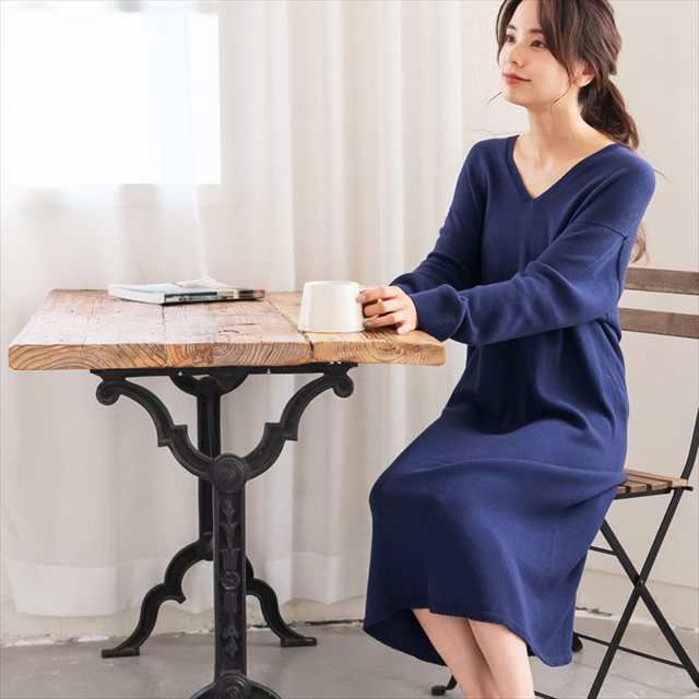 h01 シルク コットン リブ 長袖 ワンピース シルクワンピース レディース 長袖ワンピース レイヤード ゆったり シルエット Vネック あたたかい 暖かい 敏感肌 肌にやさしい 女性 かわいい おしゃれ 天然 保湿 絹糸 日本製 春 秋 冬 長谷川シルク HASEGAWA SILK 【宅配便】の通販は