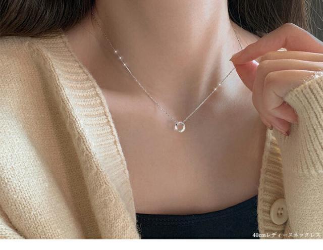 MUZE JEWELRY ペアネックレス ネックレスセット リングトップ セット シルバー プラチナ仕上げ ペンダントトップ ネックレス メンズ レディース メビウスの輪 ジュエリー made in japan_4