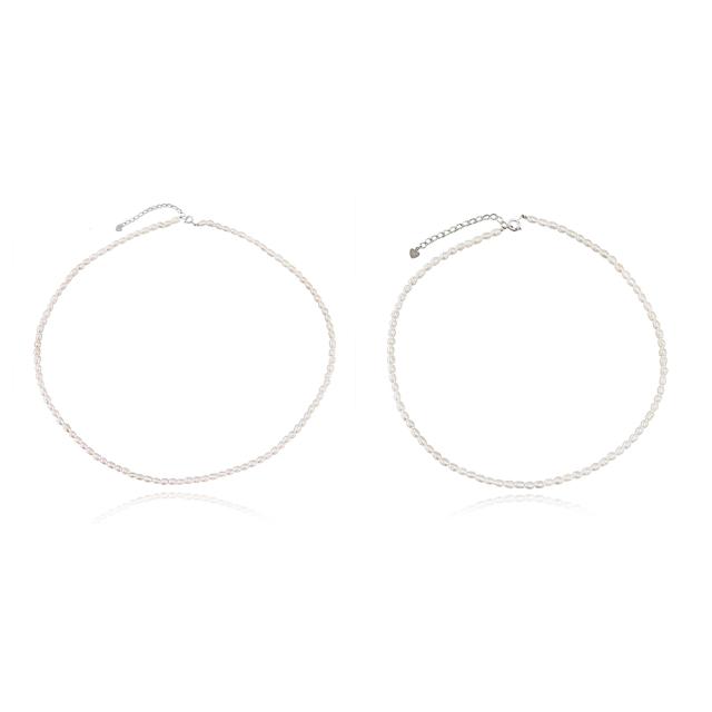 ネックレス ライスパールネックレス (2.5mm/3.5mm) 韓国アクセサリー