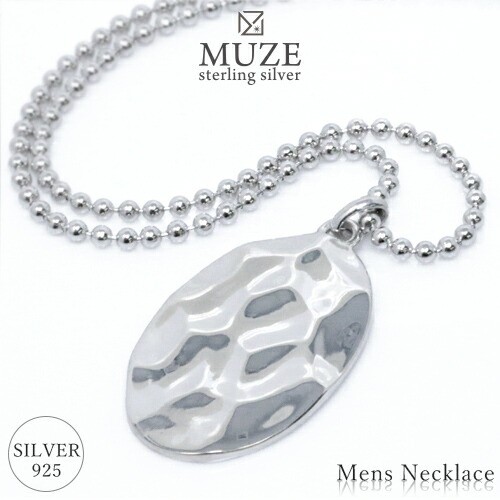 MUZE JEWELRY 記念日 名入れ 職人技で作った MUZE ネックレス Made in Japan sv925 シルバーペンダント 長さ45cm 50cm ボール チェーン