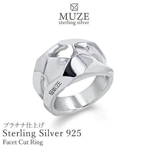 MUZE JEWELRY SV925 シルバー指輪 ファセットカットモチーフリング シルバーリング 個性派 純銀 極細 サプライズ SterlingSilver 記念 m