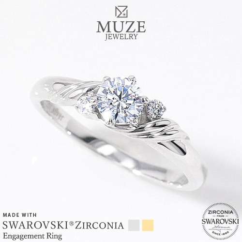 MUZE JEWELRY SWAROVSKI 直径4.5mm（0.33ct相当） プラチナ仕上げ