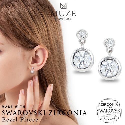 MUZE JEWELRY ピアス スワロフスキージルコニア使用 ジルコニア ピアス 