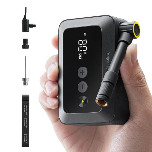 HOTO エアポンプ Pocket 電動 空気入れ USB充電式 Type-C 軽量 強力 空気抜き 携帯式 2000mAh大容量バッテリー デジタルディスプレイ クリスマスプレゼント 男性 父 彼氏 プレゼント 父の日 車 自転車 バイク ボール アウトドア ボード 電動空気入れ タイヤ 空気ポンプ