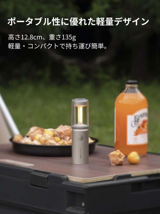 HOTO キャンピングライト 充電式 キャンプライト 小型 軽量 携帯 3つ照明モード 3100mAh 大容量 バッテリー 最大180ルーメン 8-50時間点灯 ポータブル 折りたたみ式ランプシェード 隠しフック Type-C充電 誕生日プレゼント 男性 父 彼氏 プレゼント 父の日 懐中電灯 防災_2