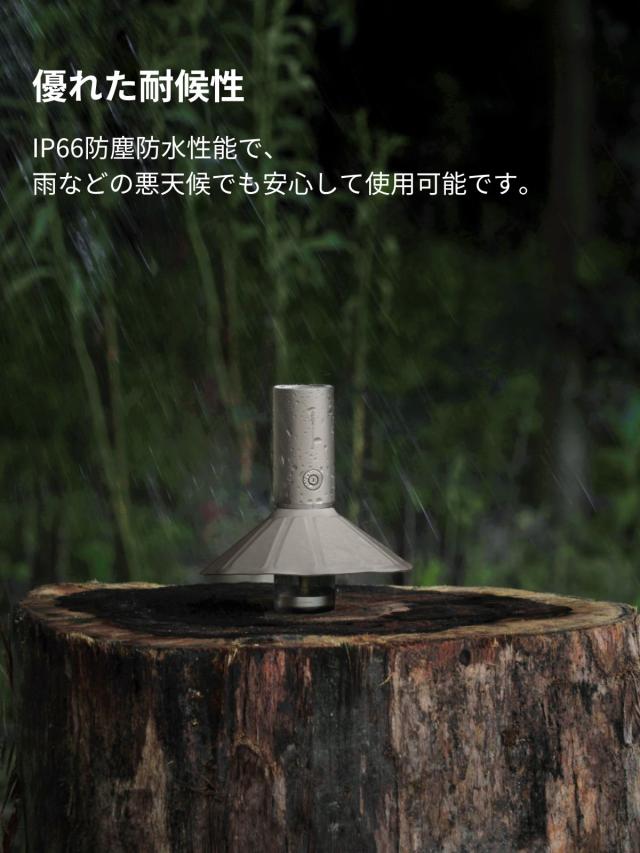 HOTO キャンピングライト 充電式 キャンプライト 小型 軽量 携帯 3つ照明モード 3100mAh 大容量 バッテリー 最大180ルーメン 8-50時間点灯 ポータブル 折りたたみ式ランプシェード 隠しフック Type-C充電 誕生日プレゼント 男性 父 彼氏 プレゼント 父の日 懐中電灯 防災_4
