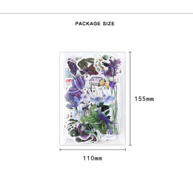 FLORALDECOPAPERSET 特売品(k69)200枚入 素材 紙 シール デザイン