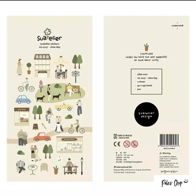 海外製ステッカー S4 Slow Day 日常風景 手帳 手描き風 イラスト 韓国 スタンプ 雑貨 ライン おしゃれ Bujo シール 手帳 デコ ノーの通販はau Pay マーケット Pales Chop