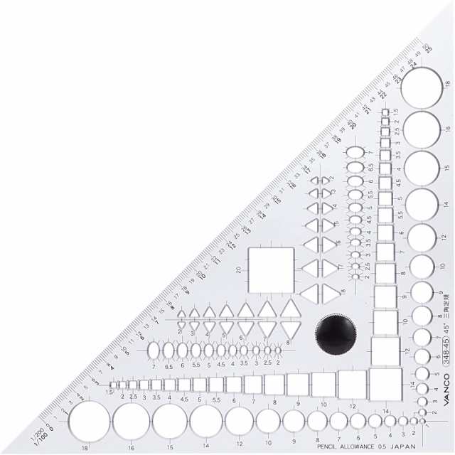 バンコ 三角定規45° テンプレートプラス 建築士 設計製図