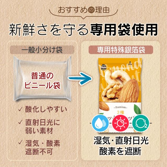 ナッツ 小分け3種ミックスナッツ 約2kg (20g×約100袋) 詰め合わせ