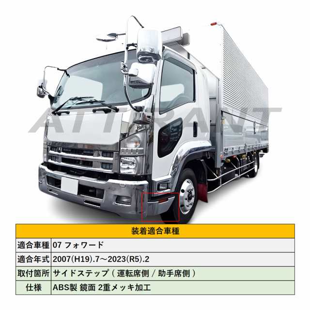 07 フォワード 標準 / ワイド 鏡面 メッキ ステップスカート 高品質 ABS 2007(H19).7〜2023(R5).2の通販は 07 フォワード 標準 / ワイド 鏡面 メッキ ステップスカート 高品質 ABS 2007(H19).7〜2023(R5).2の通販は